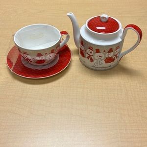 Stechcol snowman tea set,‎ new